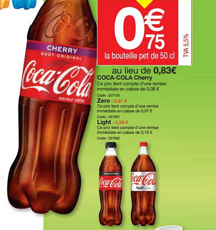 Coca-cola Cherry, Zéro, Light
