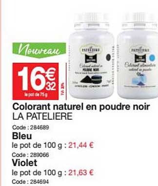colorant naturel en poudre noir la patelière