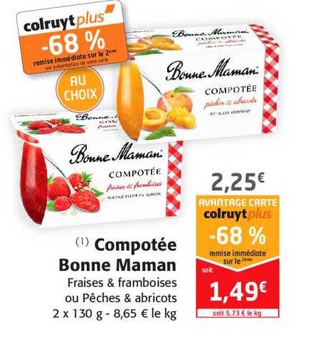compotée bonne maman fraise & framboises