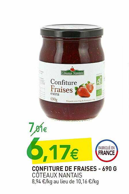 confiture de fraises côteaux nantais