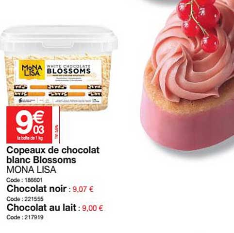 copeaux de chocolat blanc blossoms mona lisa
