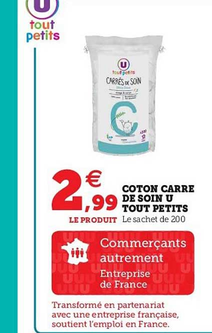 Coton Carré De Soin U Tout Petits