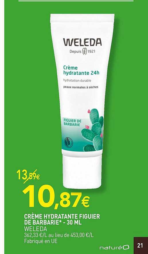 crème hydratante figuier de barbarie weleda