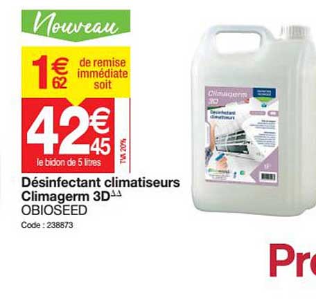 désinfectant climatiseurs climagerm 3d obioseed