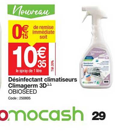 désinfectant climatiseurs climagerm 3d obioseed