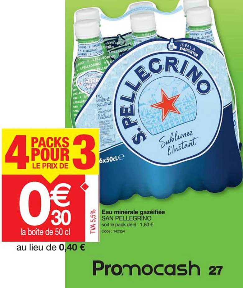 eau minérale gazéifiée san pellegrino