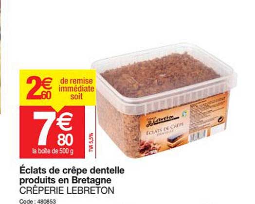 éclats de crêpe dentelle produits en bretagne crêperie lebreton