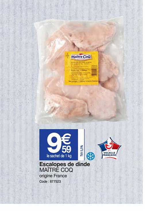 escalopes de dinde maître coq