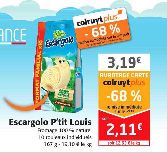 escargolo p'tit louis fromage 100% naturel
