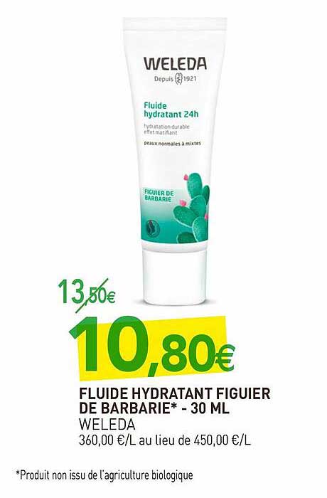 fluide hydratant figuier de barbarie weleda