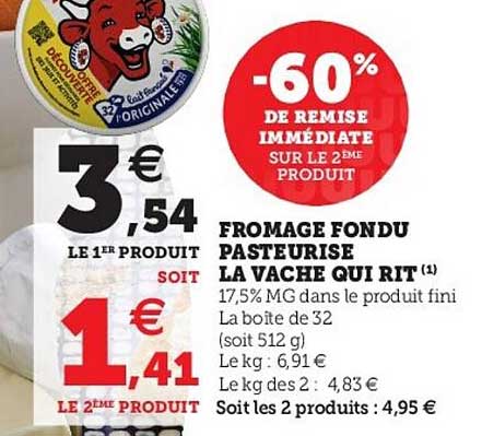 fromage fondu pasteurisé la vache qui rit