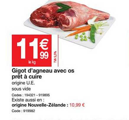 Gigot D'agneau Avec Os Prêt à Cuire