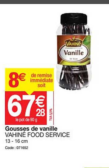 gousses de vanille vahiné food service