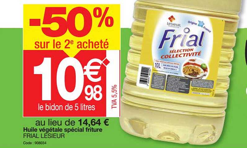 huile végétale spécial friture frial lesieur