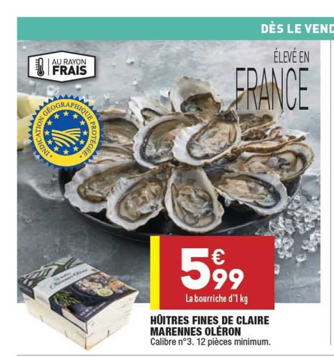 huître fines de claire marennes oléron