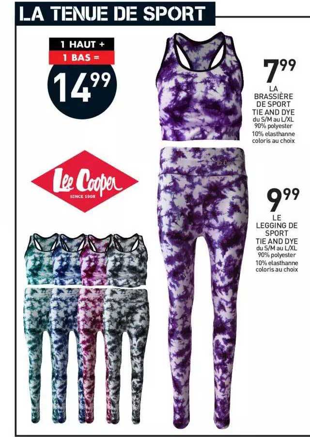 la brassière de sport tie and dye, le legging de sport tie and dye