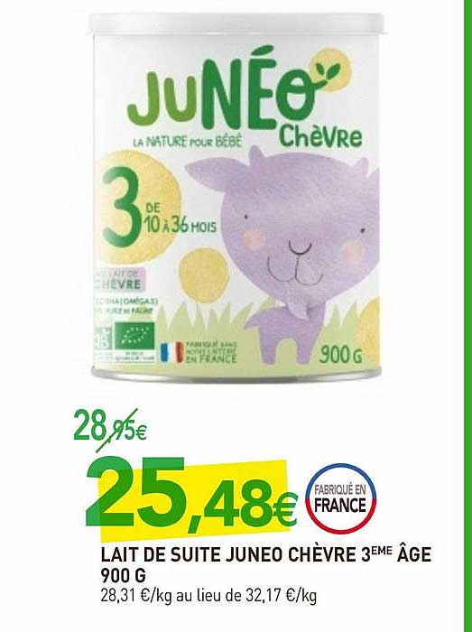lait de suite juneo chèvre 3ème âge