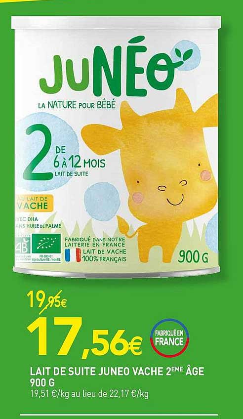lait de suite juneo vache 2ème âge