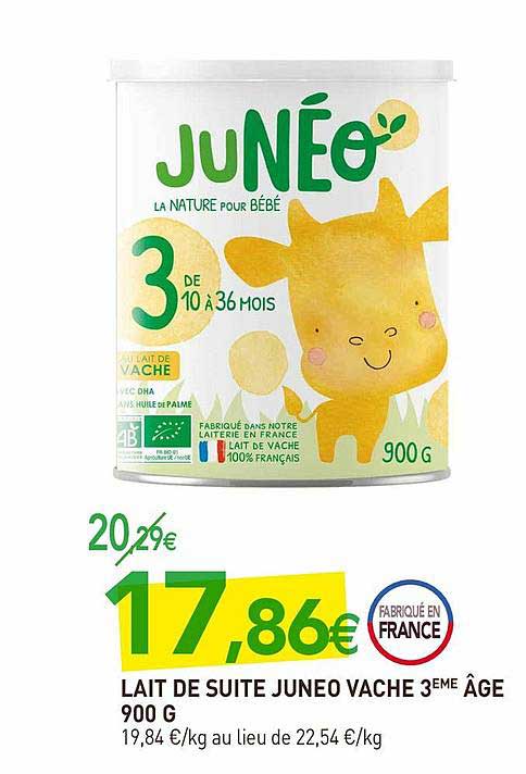 lait de suite juneo vache 3ème âge