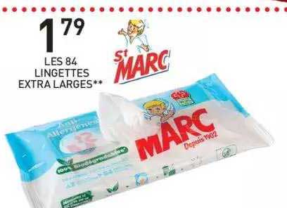 les 84 lingettes extra larges st marc