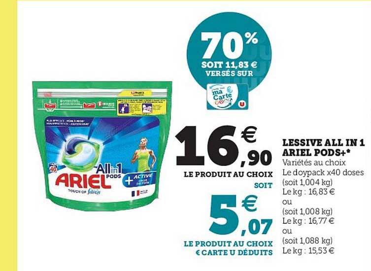 lessive all in 1 ariel pods+