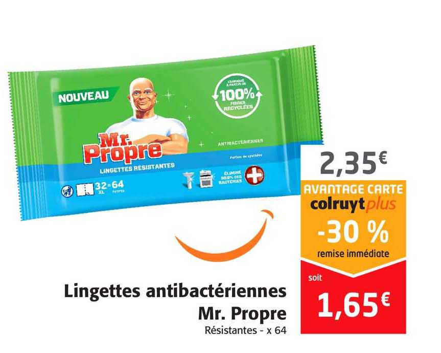 lingettes antibactériennes mr. propre