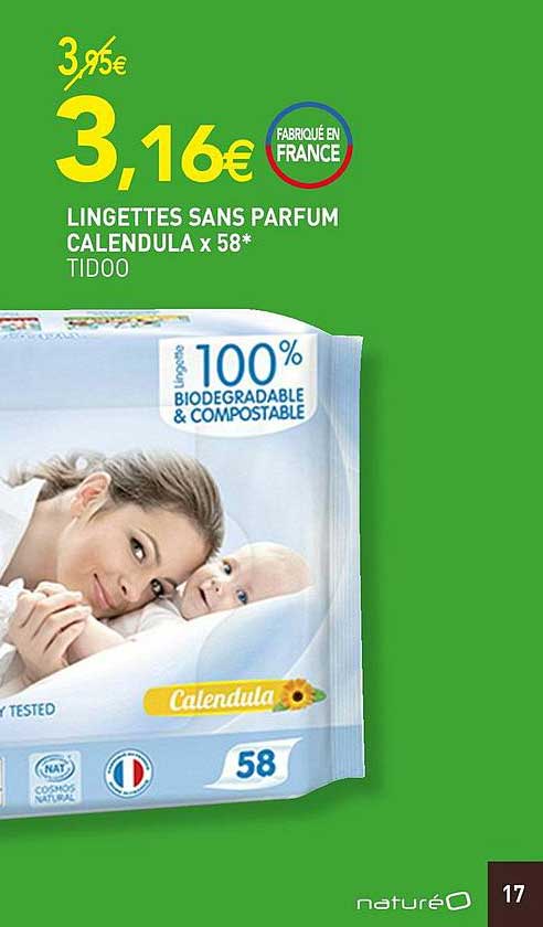 lingettes sans parfum calendula tidoo