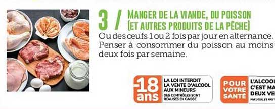 manger de la viande, du poisson (et autres produits de la pêche)