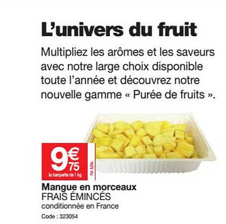 Mangue En Morceaux Frais émincés