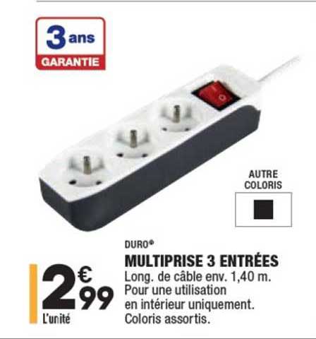 multiprise 3 entrées duro