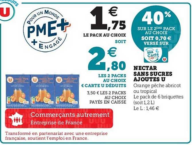 Nectar Sans Sucres Ajoutés U