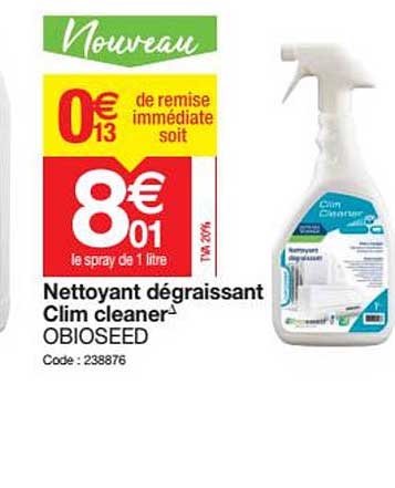 nettoyant dégraissant clim cleaner obioseed