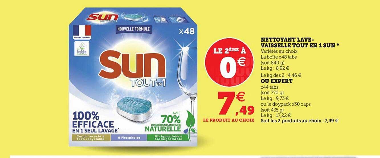 Nettoyant Lave-vaisselle Tout En 1 Sun Ou Expert