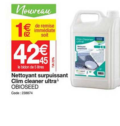 nettoyant surpuissant clim cleaner ultra obioseed