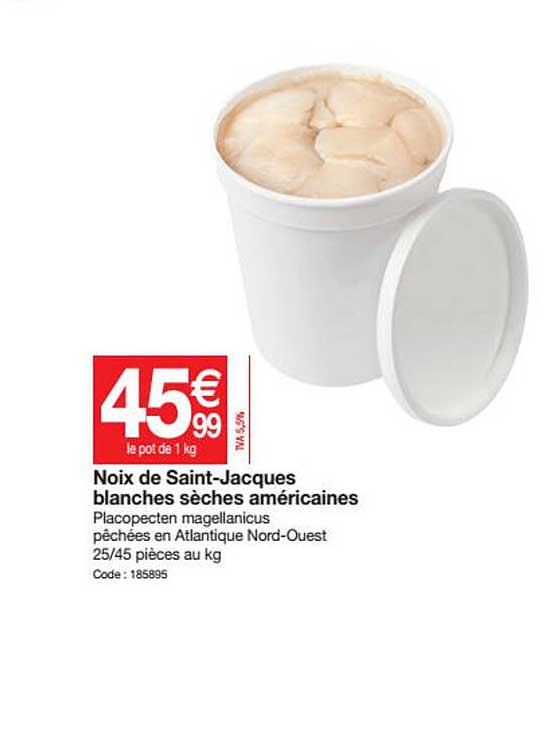 noix de saint-jacques blanches sèches américaines