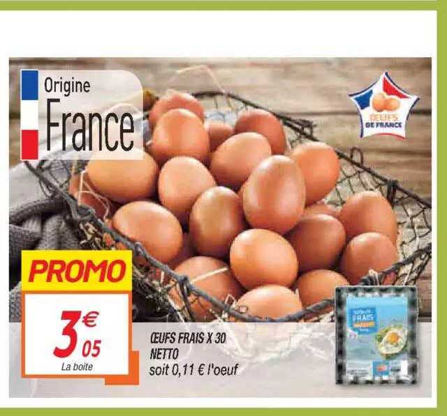 oeufs frais x30 netto