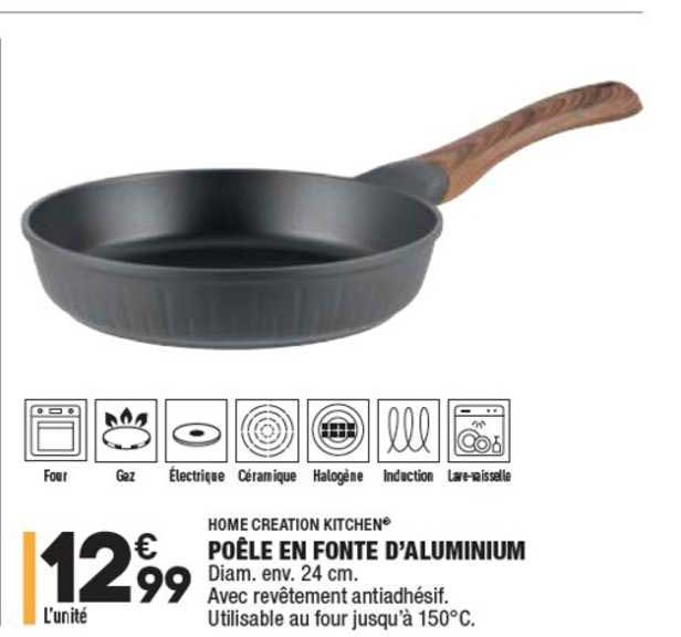 poêle en fonte d'aluminium home creation kitchen