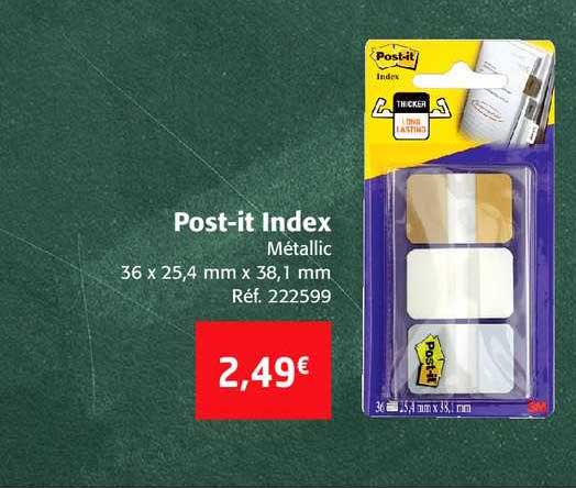 post-it index métallic