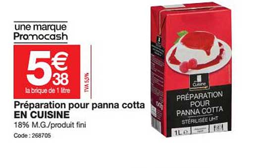 préparation pour panna cotta en cuisine