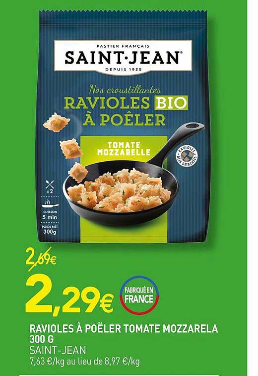 ravioles à poêler tomate mozzarela saint-jean