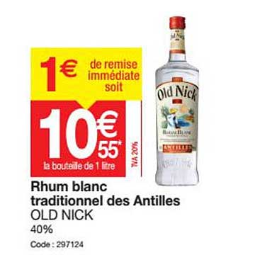 rhum blanc traditionnel des antilles old nick