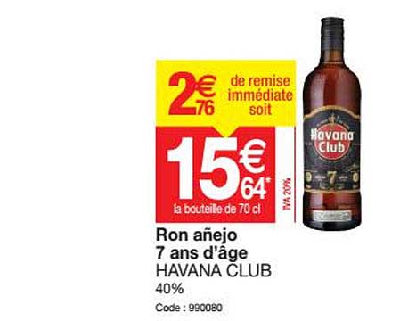 ron añejo 7 ans d'âge havana club