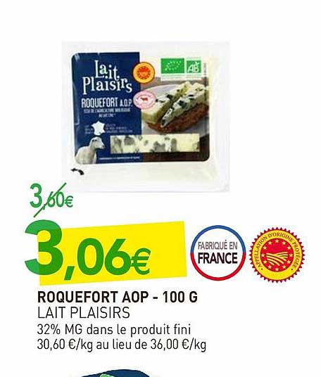 roquefort aop lait plaisirs