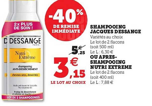 shampooing jacques dessange ou après-shampooing nutri extrême