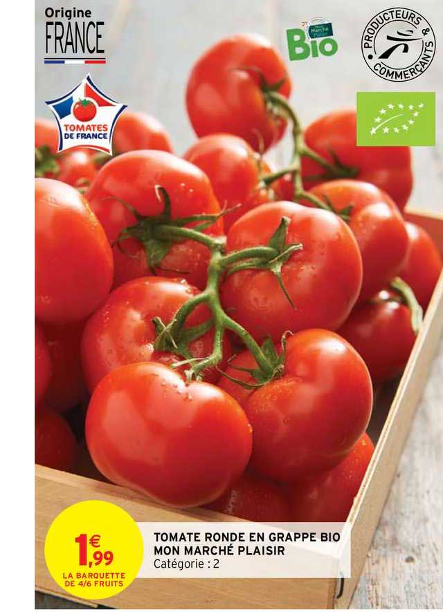 tomate ronde en grappe bio mon marché plaisir