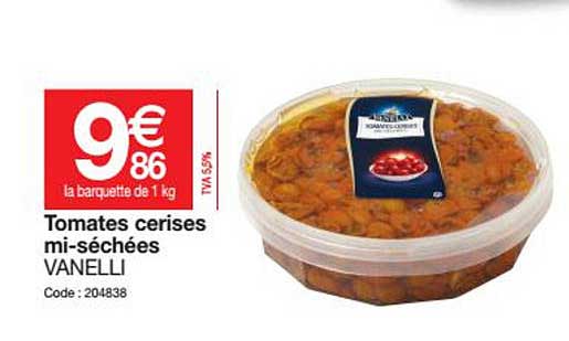 tomates cerises mi-séchées vanelli