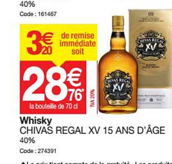 whisky chivas regal xv 15 ans d'âge