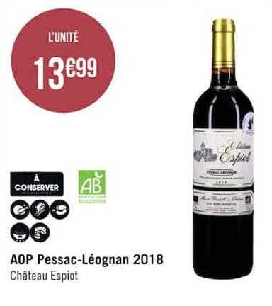 aop pessac-léognan 2018 château espiot