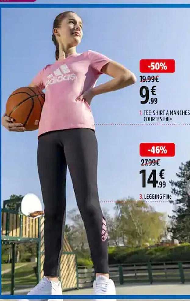 1. tee-shirt à manches courtes fille 3. legging fille