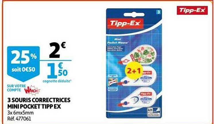 3 souris correcterices mini pocket tipp ex